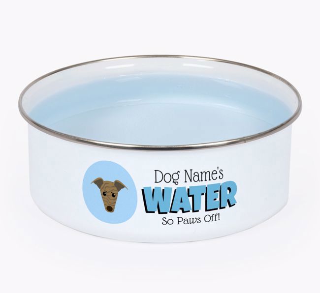 Water, Paws Off: Personalised {breedFullName} Enamel Dog Bowl